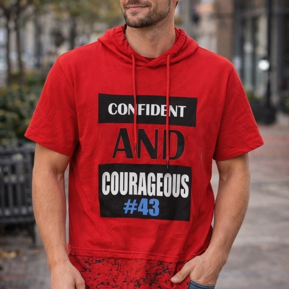 Toku Confident and Courageous Size Red Hoodie Size Large NWT